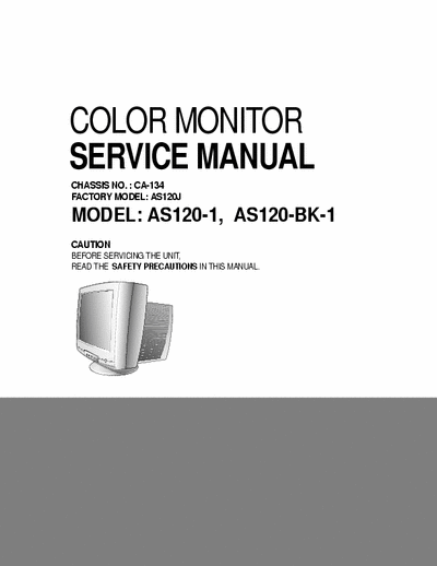 NEC AS120-1, AS120-BK-1 Service Manual Color Monitor 21 Inch Factory Mod. AS120J - (4.350Kb) Part 1/2 - pag. 31